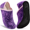 image:imageVIFUUR House Slippers for Women Men Fuzzy Barefoot Slipper SocksPurple Cashew