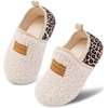 image:imageVIFUUR Kids Boys Girls House Slippers Babys Slip on Barefoot Socks TollderBeige Leopard