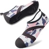 image:imageVIFUUR Womens Mens Water Shoes Barefoot Quick Dry Aqua Socks for Beach Swim Yoga Outdoor SportsGray Leaves