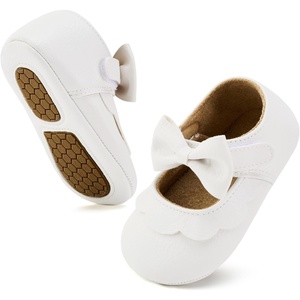 image:imageVIFUUR Baby Girls Mary Jane Flats Bowknot Soft Sole Pre Walker ShoesBow Beige