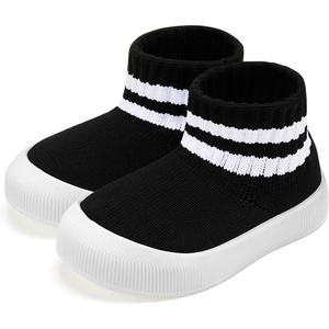 image:imageVIFUUR Baby Shoes Toddler Sneakers First Walking Shoes 036 MonthsH Black 2stripes