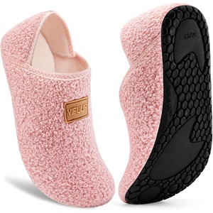 image:imageVIFUUR House Slippers for Women Men Fuzzy Barefoot Slipper Socks05 Pink