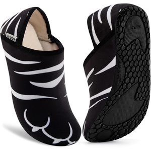 image:imageVIFUUR House Slippers for Women Men Fuzzy Barefoot Slipper SocksBlack Cat Paw