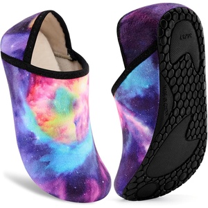 image:imageVIFUUR House Slippers for Women Men Fuzzy Barefoot Slipper SocksColorful Aurora