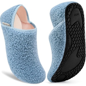 image:imageVIFUUR House Slippers for Women Men Fuzzy Barefoot Slipper SocksCoralblue