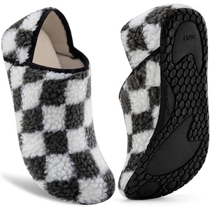 image:imageVIFUUR House Slippers for Women Men Fuzzy Barefoot Slipper SocksGrey Board