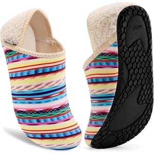 image:imageVIFUUR House Slippers for Women Men Fuzzy Barefoot Slipper SocksMulticolored Stripes