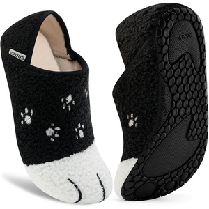 image:imageVIFUUR House Slippers for Women Men Fuzzy Barefoot Slipper SocksWhite Cat Paw