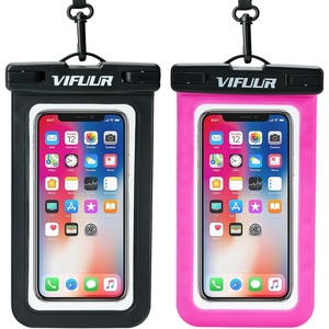 image:imageVIFUUR IPX8 Waterproof Phone Pouch Universal Cellphone Dry Bag Case Compatible for iPhone 15 14 13 12 Pro Max XS Plus Samsung Galaxy Phone Protector for Beach Diving Swimming 2 Pack BlackRose