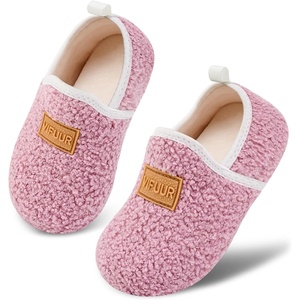 image:imageVIFUUR Kids Boys Girls House Slippers Babys Slip on Barefoot Socks TollderPurple