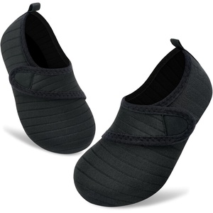 image:imageVIFUUR Kids Water Shoes Boys Girls Barefoot Water Sports Socks HookampLoop Beach Shoes Quick Dry Aqua Socks Swim Walking Outdoor Sports for ToddlerBlack1