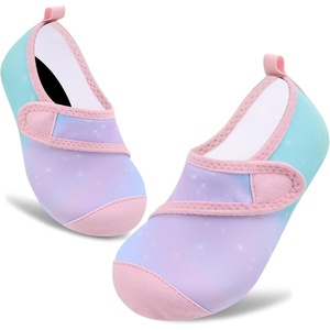 image:imageVIFUUR Kids Water Shoes Boys Girls Barefoot Water Sports Socks HookampLoop Beach Shoes Quick Dry Aqua Socks Swim Walking Outdoor Sports for ToddlerStarry BluePink