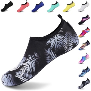 image:imageVIFUUR Water Shoes for Men Women Barefoot Quick Dry Aqua Socks Slip OnBlackLeaf