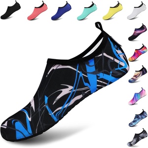 image:imageVIFUUR Water Shoes for Men Women Barefoot Quick Dry Aqua Socks Slip OnGraffiti Blue