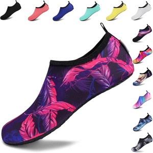 image:imageVIFUUR Water Shoes for Men Women Barefoot Quick Dry Aqua Socks Slip OnPurpleRed Feather