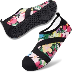 image:imageVIFUUR Womens Mens Water Shoes Barefoot Quick Dry Aqua Socks for Beach Swim Yoga Outdoor SportsColorful Flowers