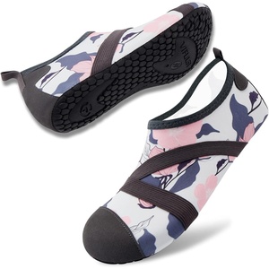 image:imageVIFUUR Womens Mens Water Shoes Barefoot Quick Dry Aqua Socks for Beach Swim Yoga Outdoor SportsGray Leaves