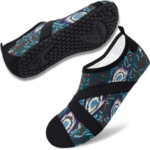 image:imageVIFUUR Womens Mens Water Shoes Barefoot Quick Dry Aqua Socks for Beach Swim Yoga Outdoor SportsPeafowl Feather